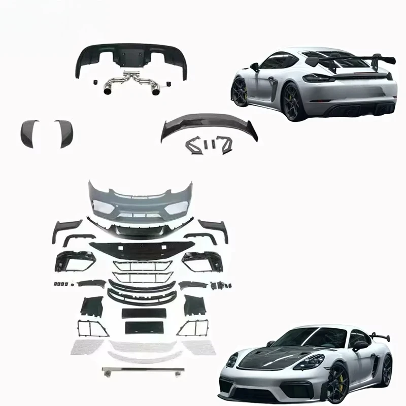 

Suitable 718 Upgraded GT4RS Rear Diffuser Car Bumper and Spoiler PP Material Body Kit