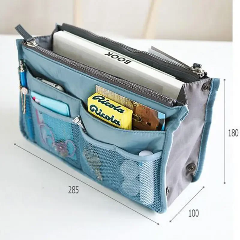 Multifunctional Bi-fold Storage Bag Double Zipper Large Capacity Storage Arrangement Makeup Toiletries Large Classification Bag