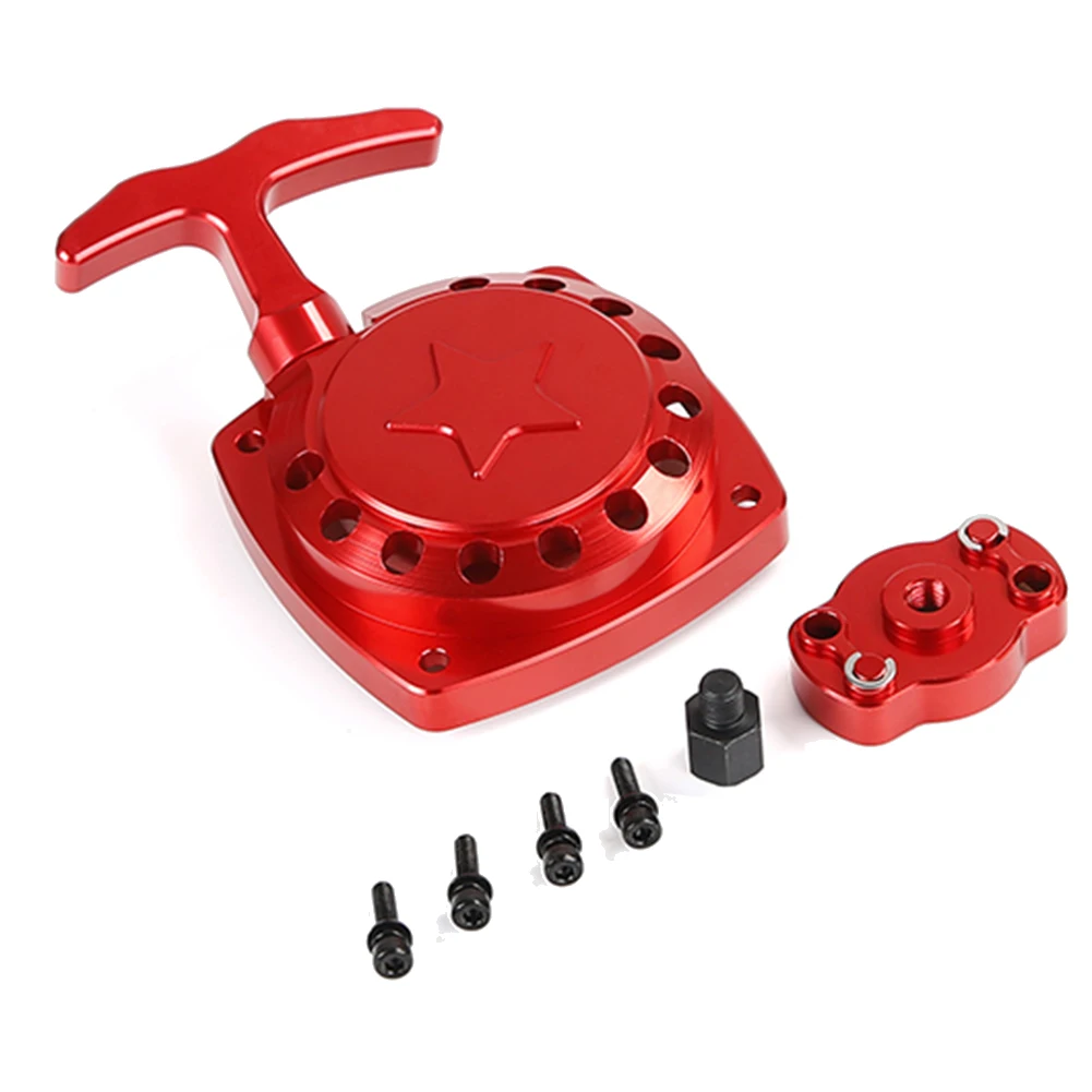 Easy to Start Pull Starter for 45CC 71CC 4 Bolts Engines for 1/5 HPI ROFUN BAHA ROVAN KM BAJA 5B 5T 5SC Rc Car Parts-Red