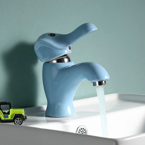 

Cold and Hot Water Faucet for Home Decoration Single Handle Explosion-proof WashBasin Faucet Bathroom Cartoon Design Faucet
