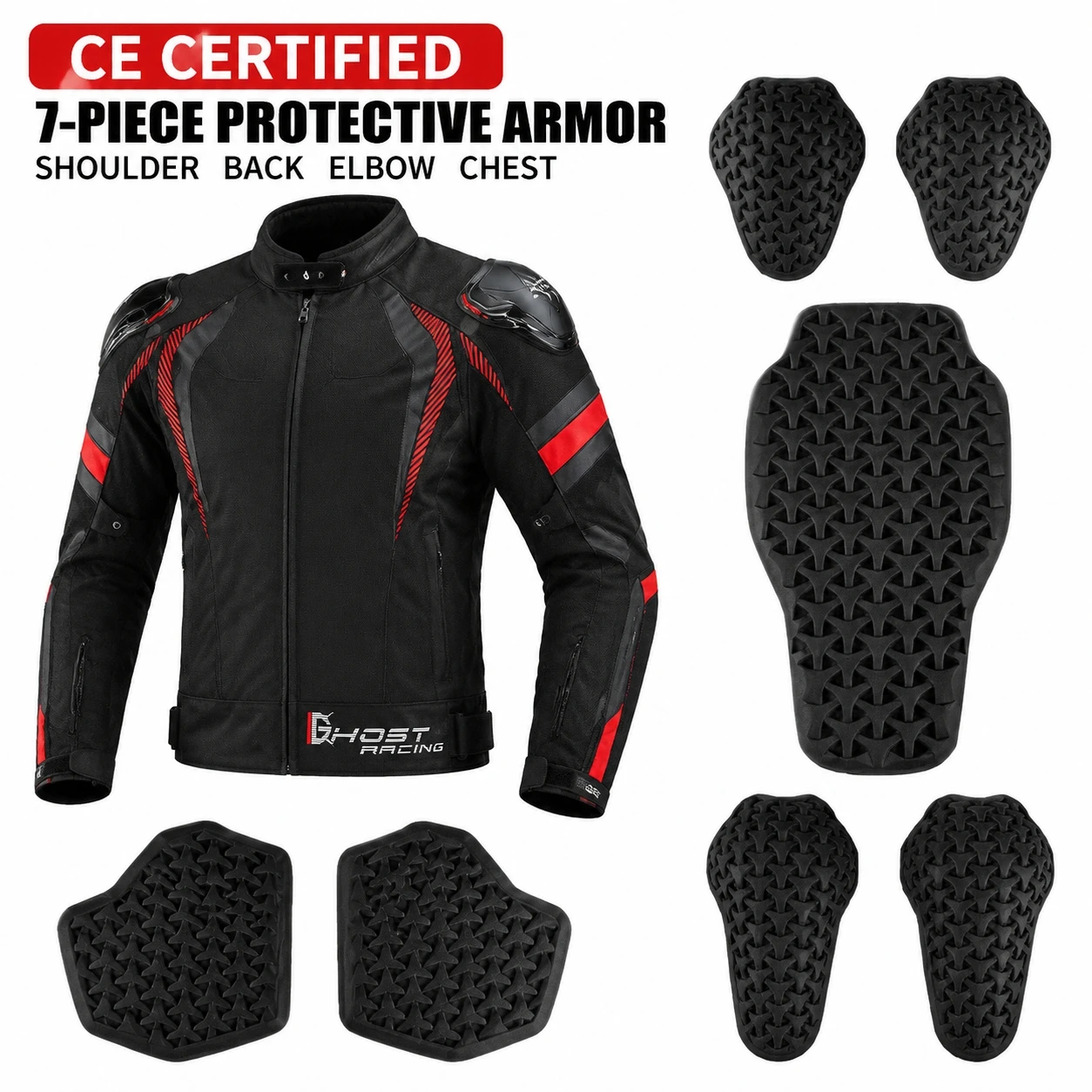Men PU Leather Motorcycle Riding Jacket Winter Warm Windproof CE Armor Protective Gear with Removable Thermal Liner