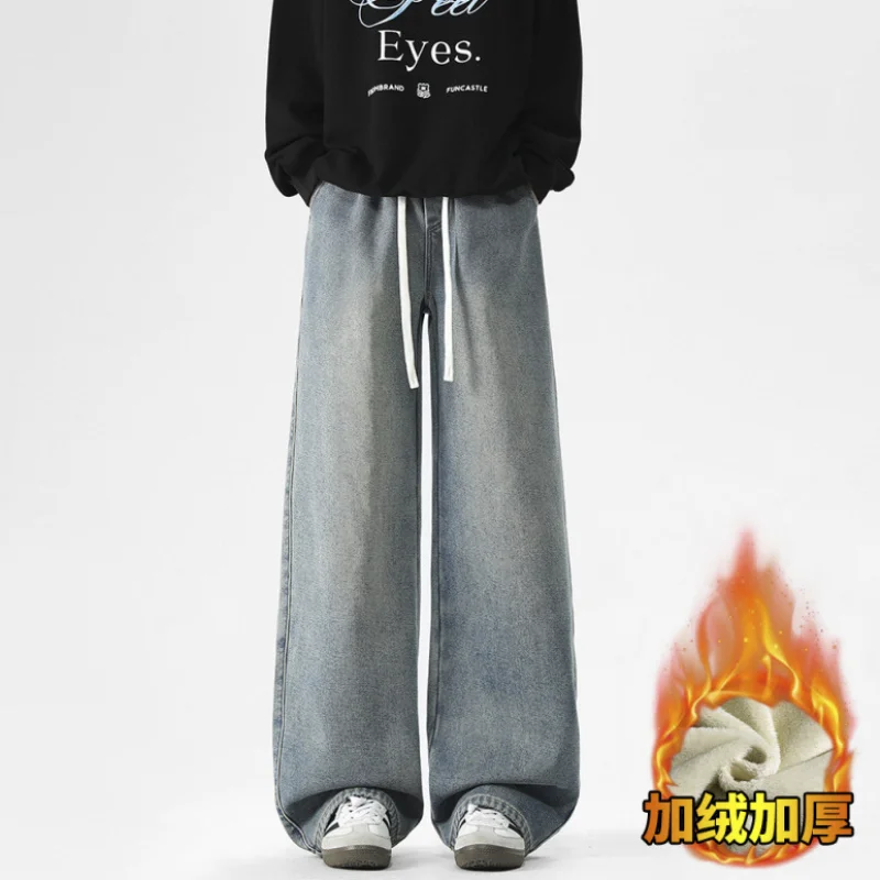 ملابس للرجال سراويل شتوية Pantalones Hombre ملابس الشارع الشهير Y2K ملابس جينز للرجال جينز فضفاض جينز رجالي جينز رجالي من قماش الدنيم #5