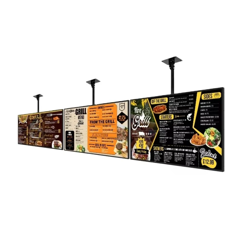 

32 43 50 55 Menu Display LCD Wall Mounted Restaurant Coffee Fast Food Indoor Menu Board Digital