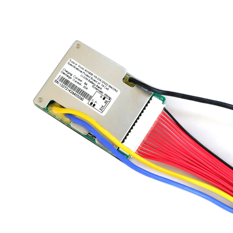 51.8โวลต์ลิเธียมไอออนแบตเตอรี่ป้องกันวงจร14วินาที51.8โวลต์20A BMSกับฟังก์ชั่นความสมดุลฟรีสมดุลสาย