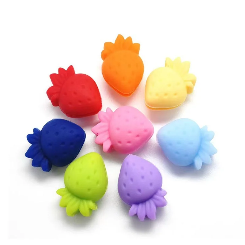 Silicone Strawberry Wine Glass Charms and Coasters Set, Drink Markers for Wine Tasting Party Decoration, Weddings, Summer Fun