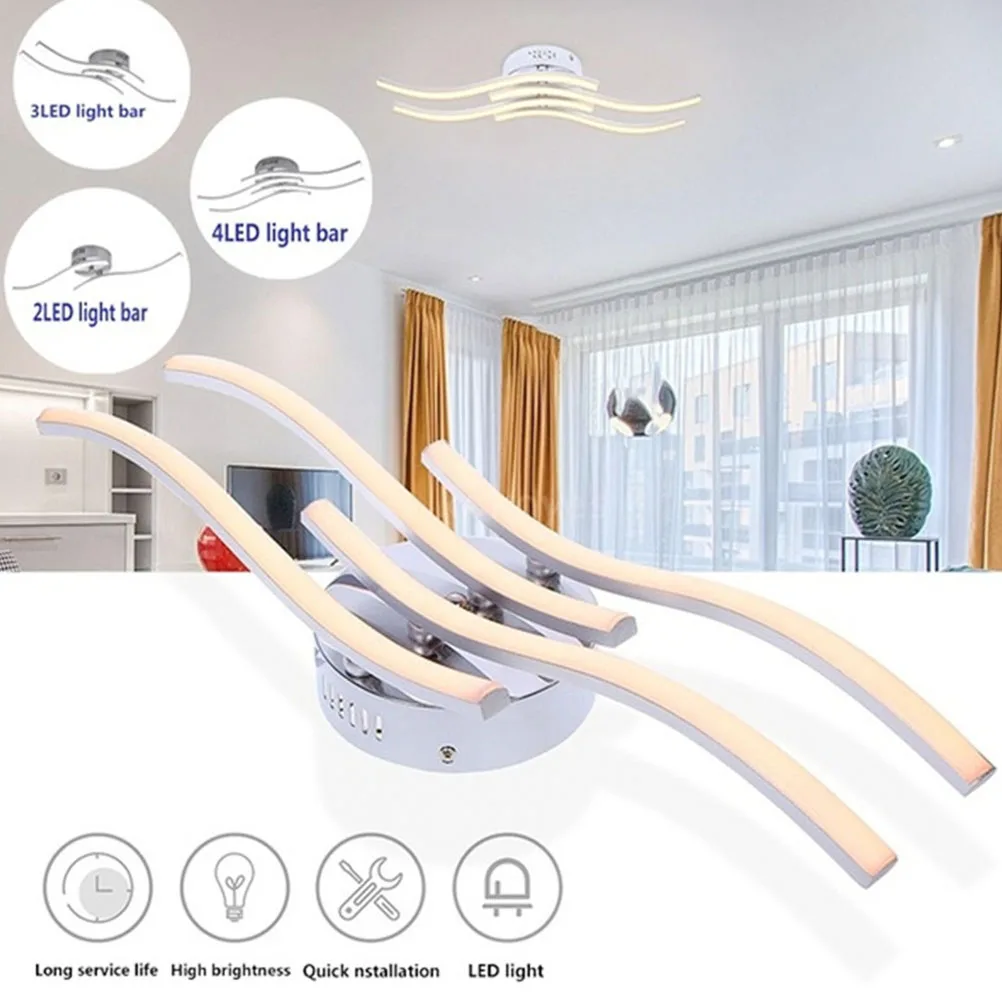 

1pc Led Ceiling Lamp For Living Room Bedroom Hotel Bright Warm Light Acrylic Aluminum Design Household Light