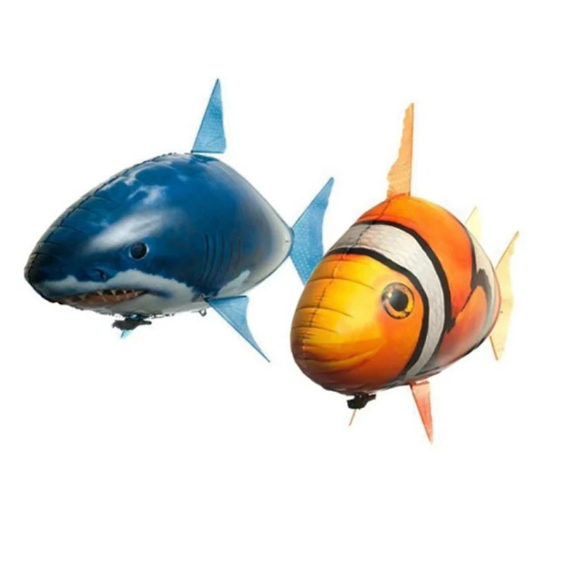 Inflatable Remote Control Shark Toys Air Swimming RC Animal Radio Fly Balloons Clown Fish Animals Novel Toy For Children Boys