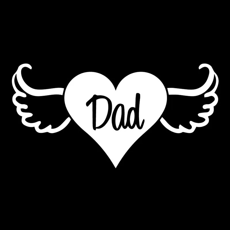 Personality Car Sticker Dad Heart Angel Wings Cars Decal Fashion Body Window Decoration PVC Waterproof Sunscreen Auto Stickers