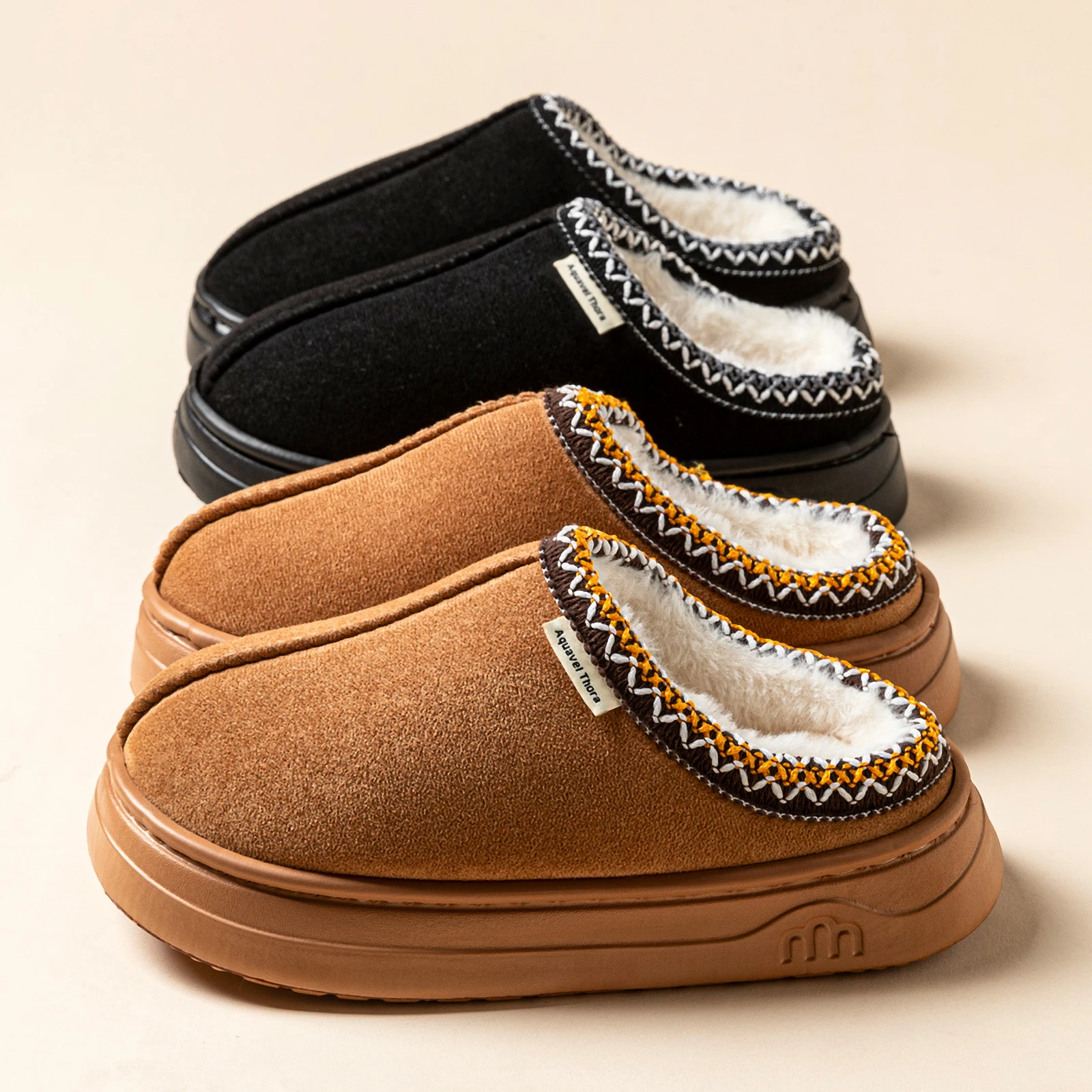 Winter Anti-slip Women's Soft Slipper Boots Fashion Couples Outdoor Casual Indoor Fuzzy Warm Comfort Men Plush Houseshoes Girls