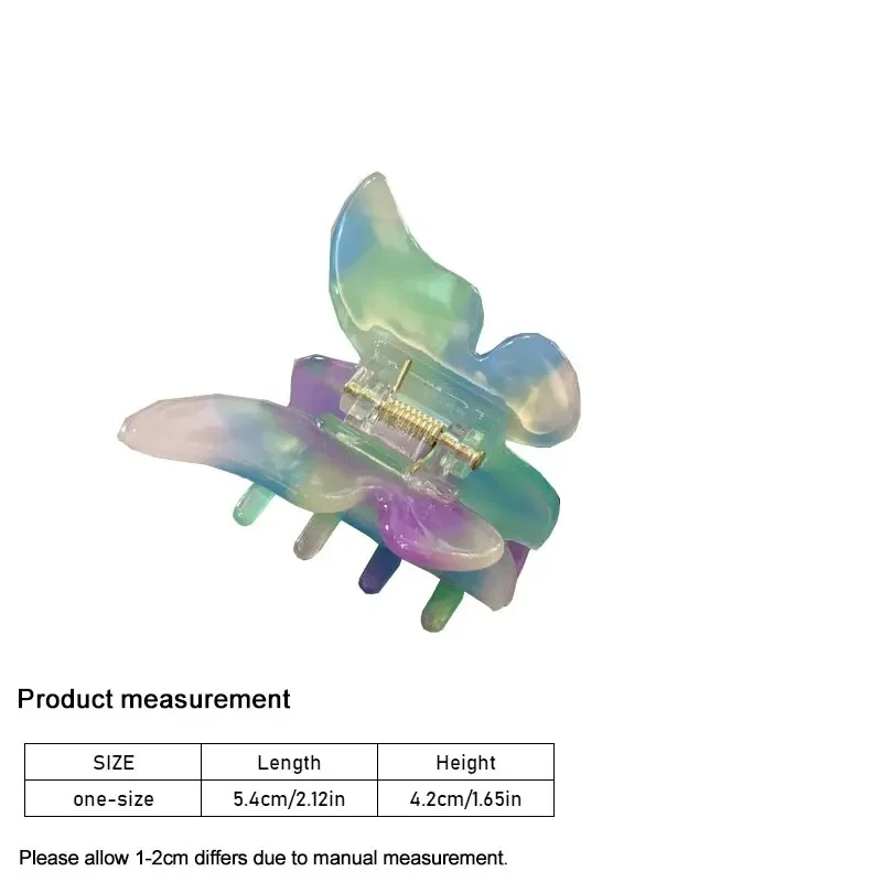2 шт., ацетатные заколки-бабочки с когтями-бананами, заколки для волос Sweet Fairy, геометрические заколки для волос, градиентные когти, аксессуары для волос