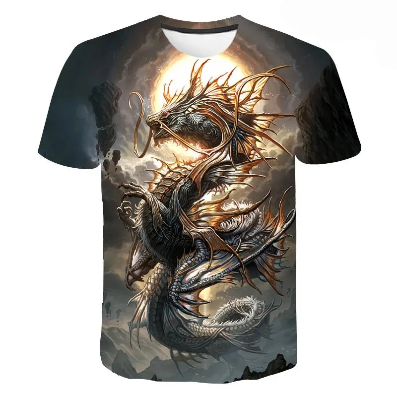 Summer Boys T Shirt 3D Dragon Print Children's T-Shirt Kids Clothes Short Sleeve Children Top O Neck Shirts Fashion Kids T Shirt