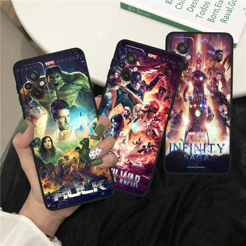 

Marvel Avengers Infinity Saga For Xiaomi Redmi K60 12C 12 11A A1 11 10C 10X 9T 9C 9AT 8A Pro Silicone Black Phone Case