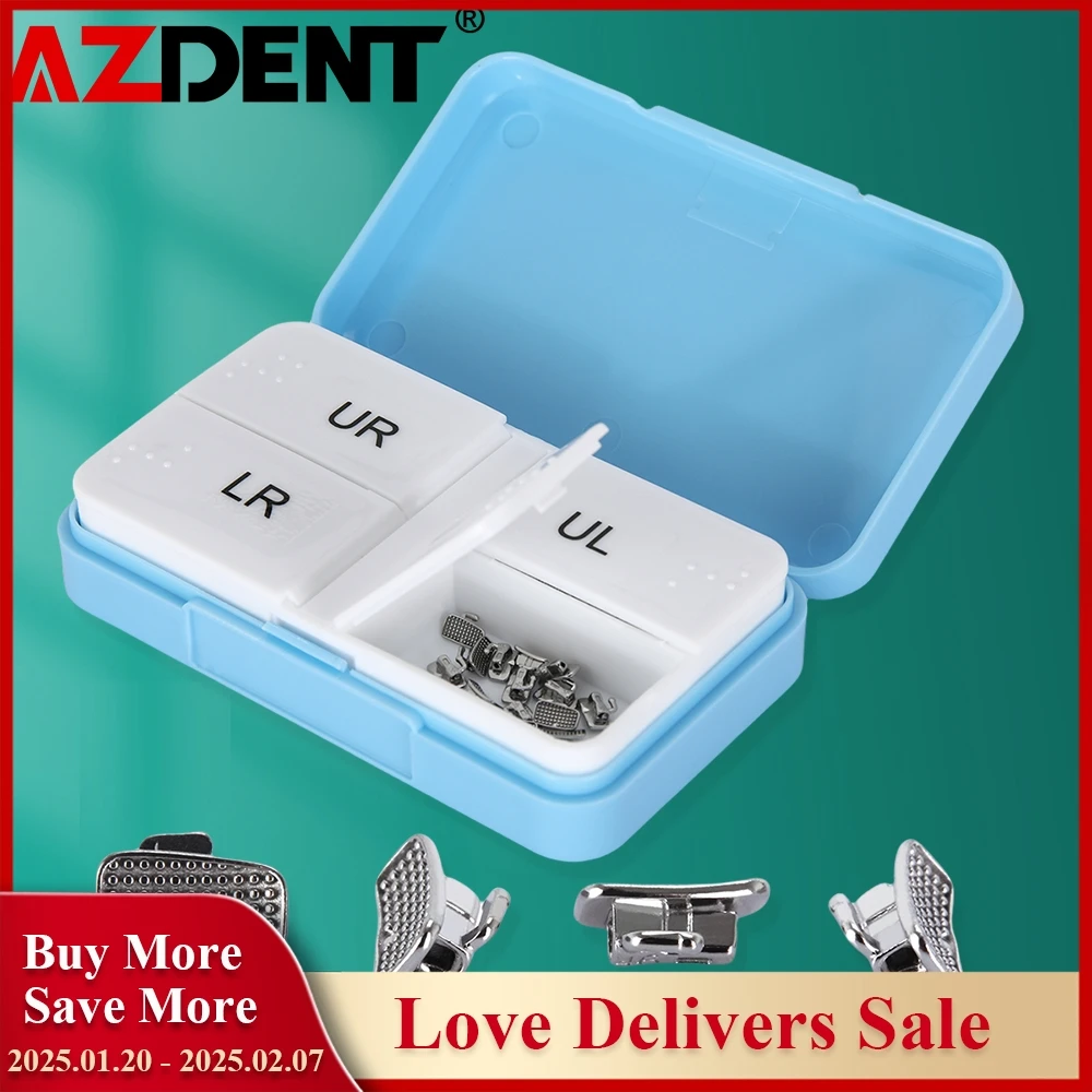 20 Sets 80pcs AZDENT Dental Orthodontic Buccal Tubes 1st Molar Bondable Monoblock Non-Convertible Single Roth MBT 0.022/0.018