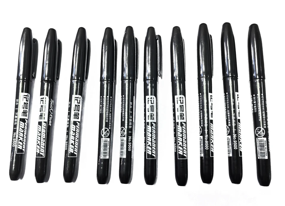 6 PCS Permanent Marker Pen Manga Drawing Markers Black Blue Red Waterproof Ink Sketch Pens Stationery Art School Supplies, image 16