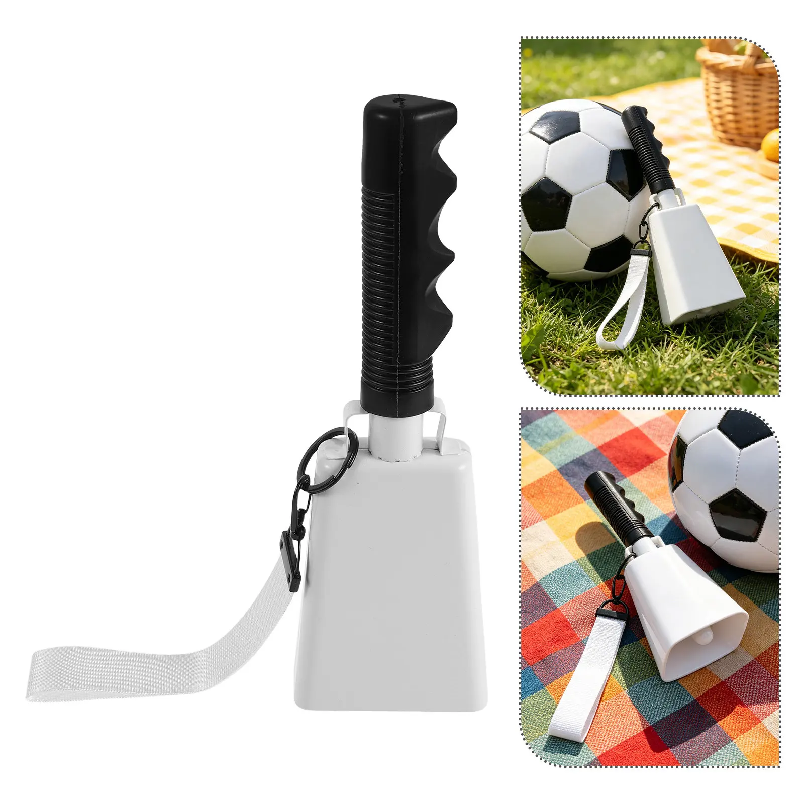 Large 9 Inch Football Game Cowbell Metal Cow Bell Noise Maker Handle Loud Cheering Bell Sport Event Noise Maker for Fans