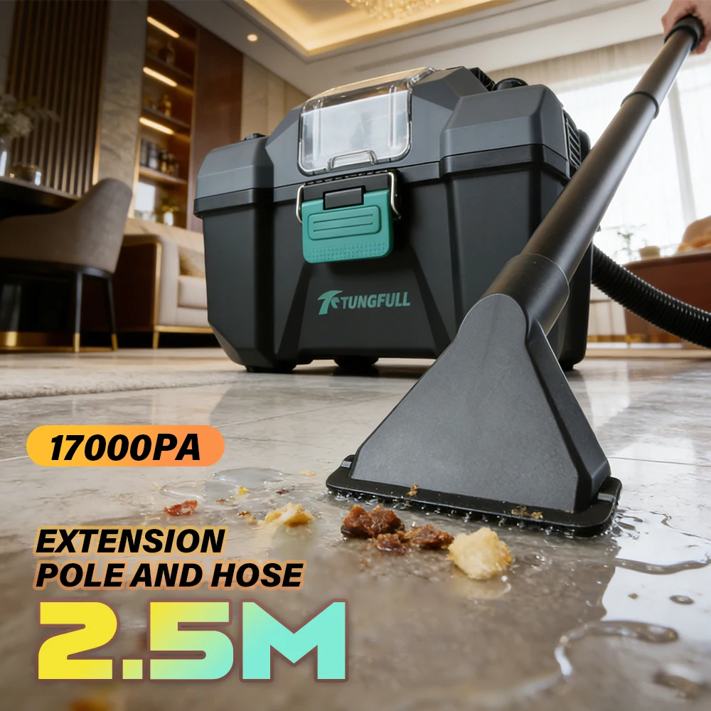 

Промышленный пылесос для сухой и влажной уборки 17000 Па, портативный, для мастерских, гаражей, детейлинга автомобилей, строительных работ