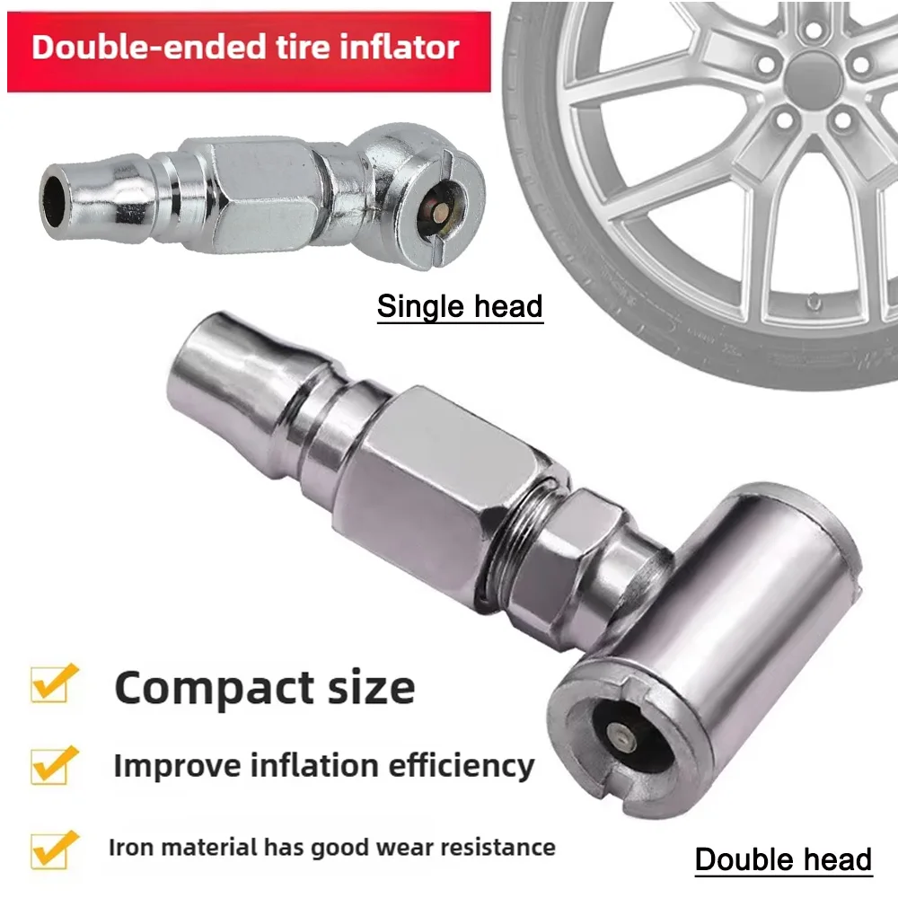 Car Tire Inflator Double-head Quick Inflat Nozzle Inflator Tire Pump Nozzle For Truck Motorcycles Dual Purpose Inflator Rod