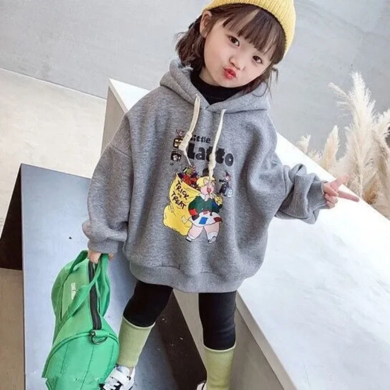 

Girls' Fleece-Lined Hoodie for Autumn/Winter - Warm, Comfortable & Stylish Kids' Sweatshirt