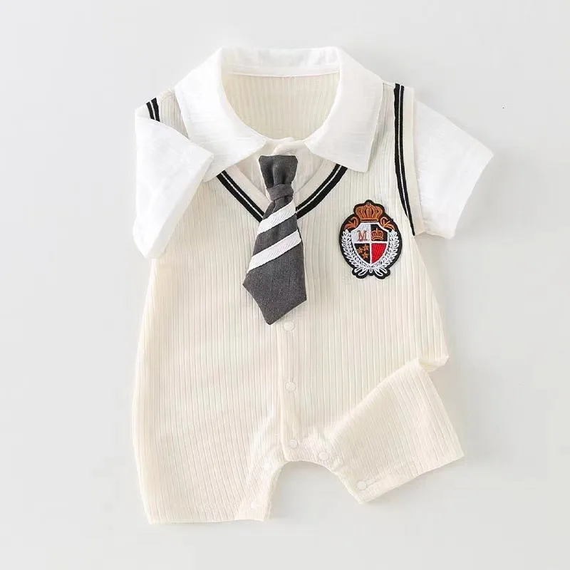 Baby summer baby onesie summer thin cardigan short sleeve Internet celebrity Romper