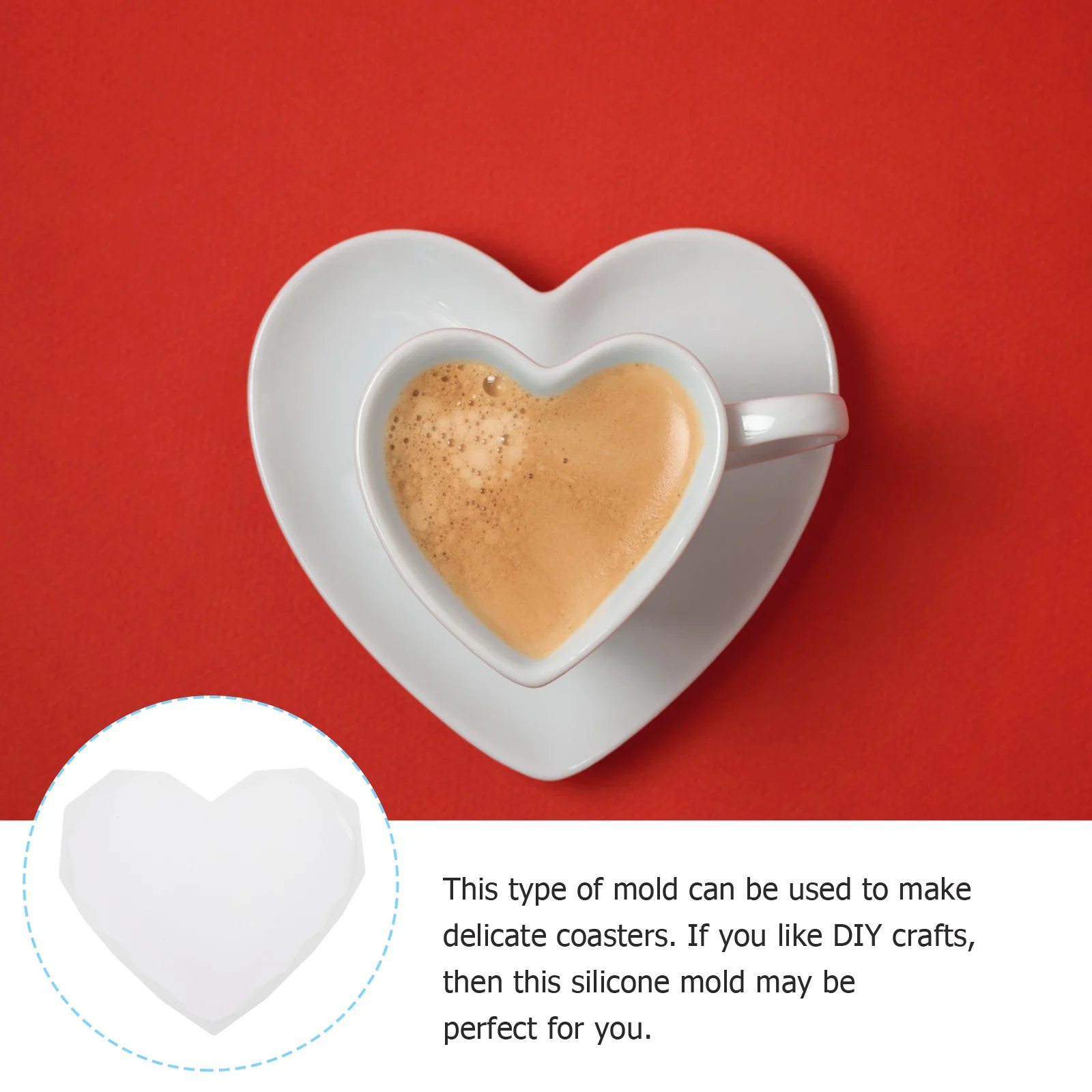 

4Pcs Silicone Mold Heart Shape Nonstick Easy Release DIY Crystal Epoxy Coaster Craft Mould Coaster Mold Silicone Mould