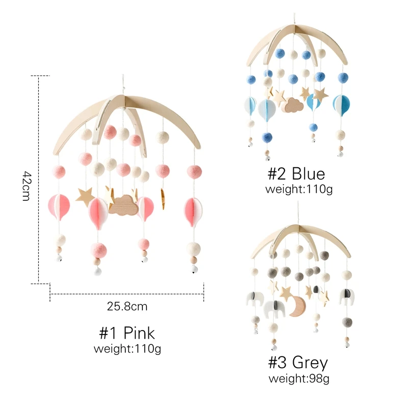 Baby Mobile Rasseln Spielzeug 0-12 Monate Holz Stern Vlies Bett Glocke Neugeborenen Bett Glocke Kleinkind Rassel Karussell musikalische Spielzeug Geschenke