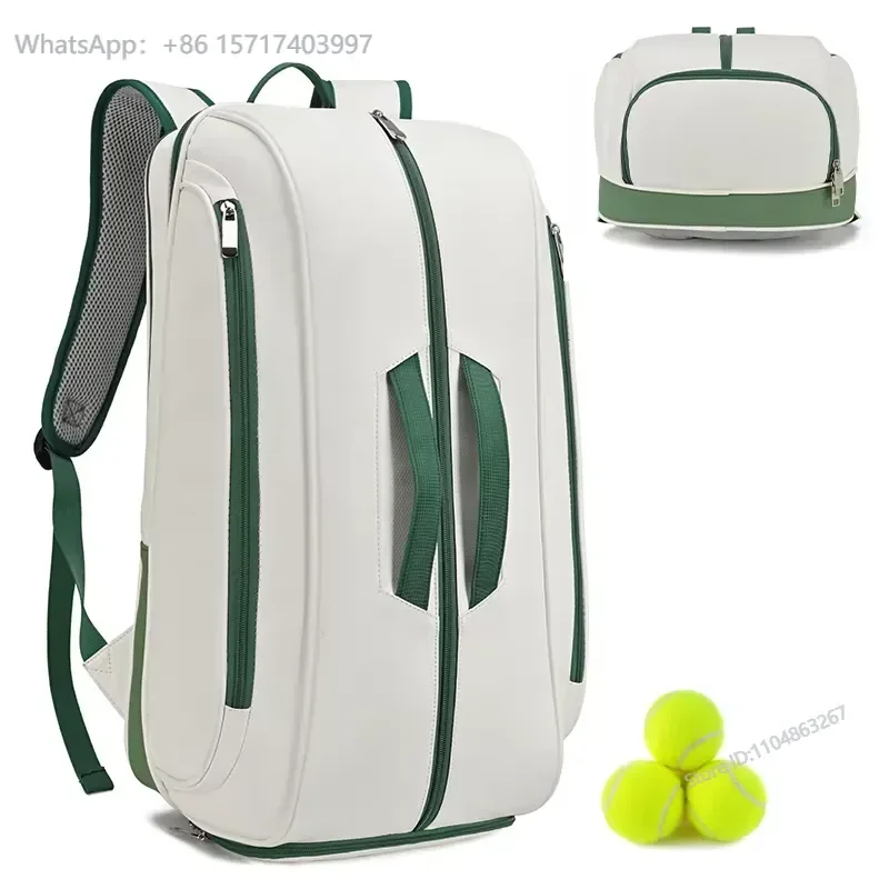 waterproof leather tennis racket bag sports backpack with shoe box