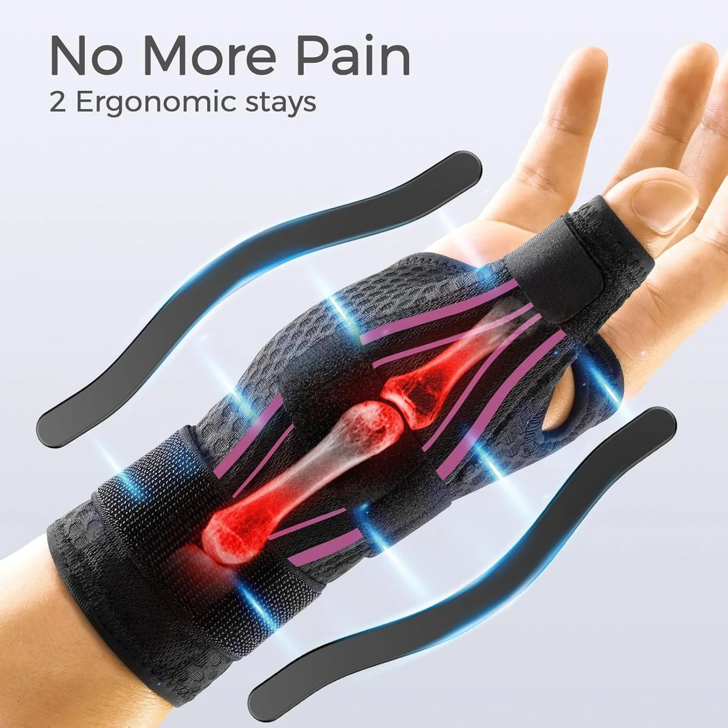 1pc Adjustable Comfortable Breathable Wrist Splint Support Brace with Adhesive Strips, Secure Fastening, Suitable for Sports