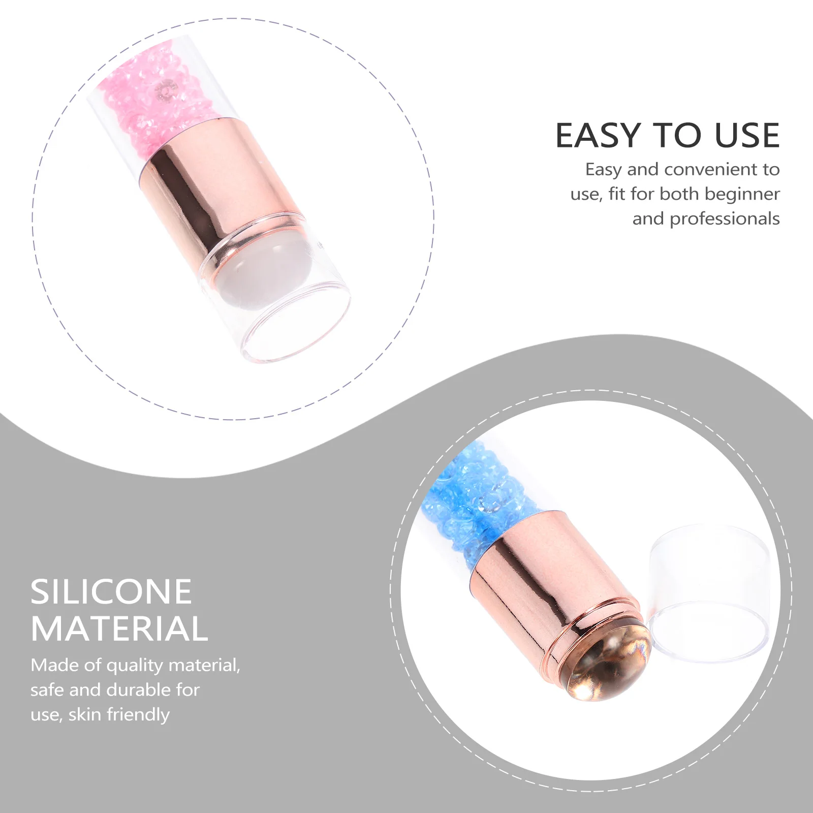 2pcs Double Headed Small Seal Transparent Milky White Electric Plating Drills Nail Tools Manicure Stamper Nail Seal DIY Tool