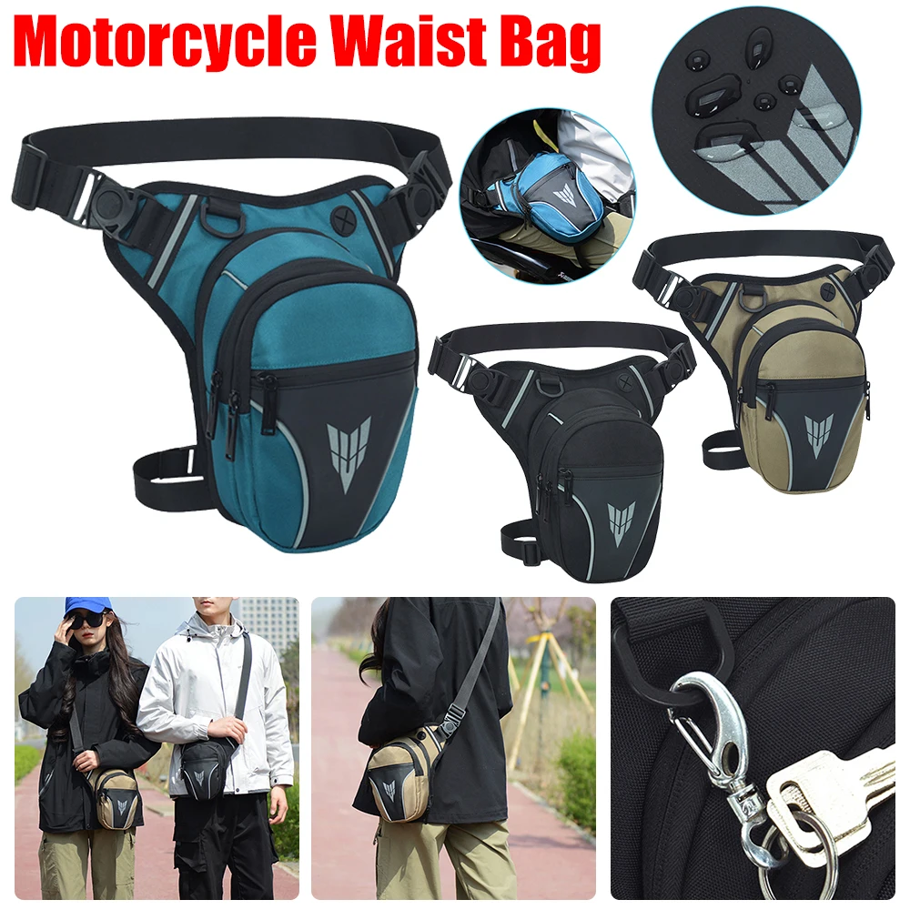 

Motorcycle Drop Leg Bag Waterproof Motorcycle Hip Waist Bag Fanny Pack Men Motorbike Thigh Bags Outdoor Casual Waist Pack