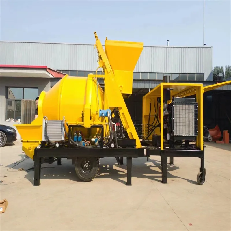 Concrete Mixer with Pump Electric Grount Pumps Skid Steer Portable Concrete Mixer Pump Trailer Small Diesel Cement Mixer