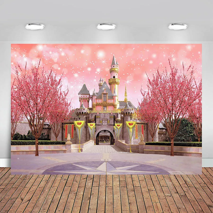 

Photography Background Princess Dream Castle Floral Decor 1st Birthday Party Girl Cake Smash Backdrop Photo Studio