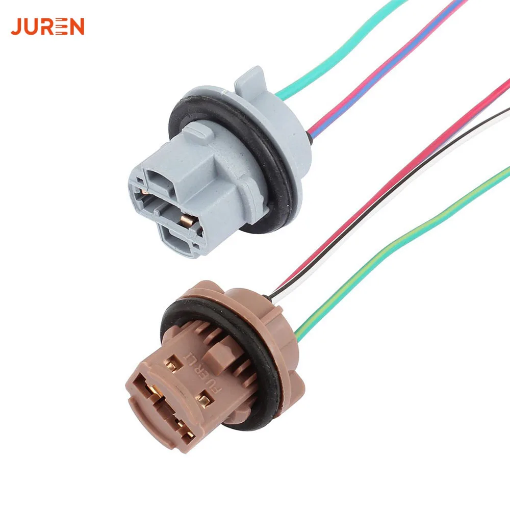 1pcs T20 7443 W21/5W 7440 W21W Socket Adapter Base Female Plug Connect Wiring Suitable For Car Brake Light Reverse Lamp