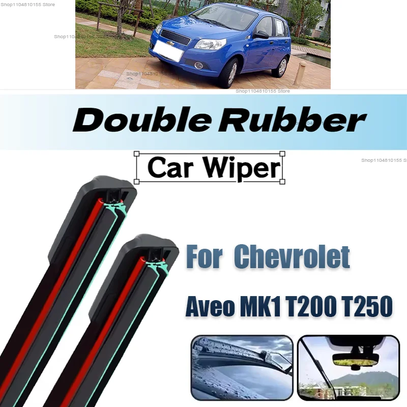 

Car Front Windshield Wipers For Chevrolet Aveo MK1 T200 T250 2002-2011 Wiper Blade Rubber 22"+16" Car Windshield Windscreen