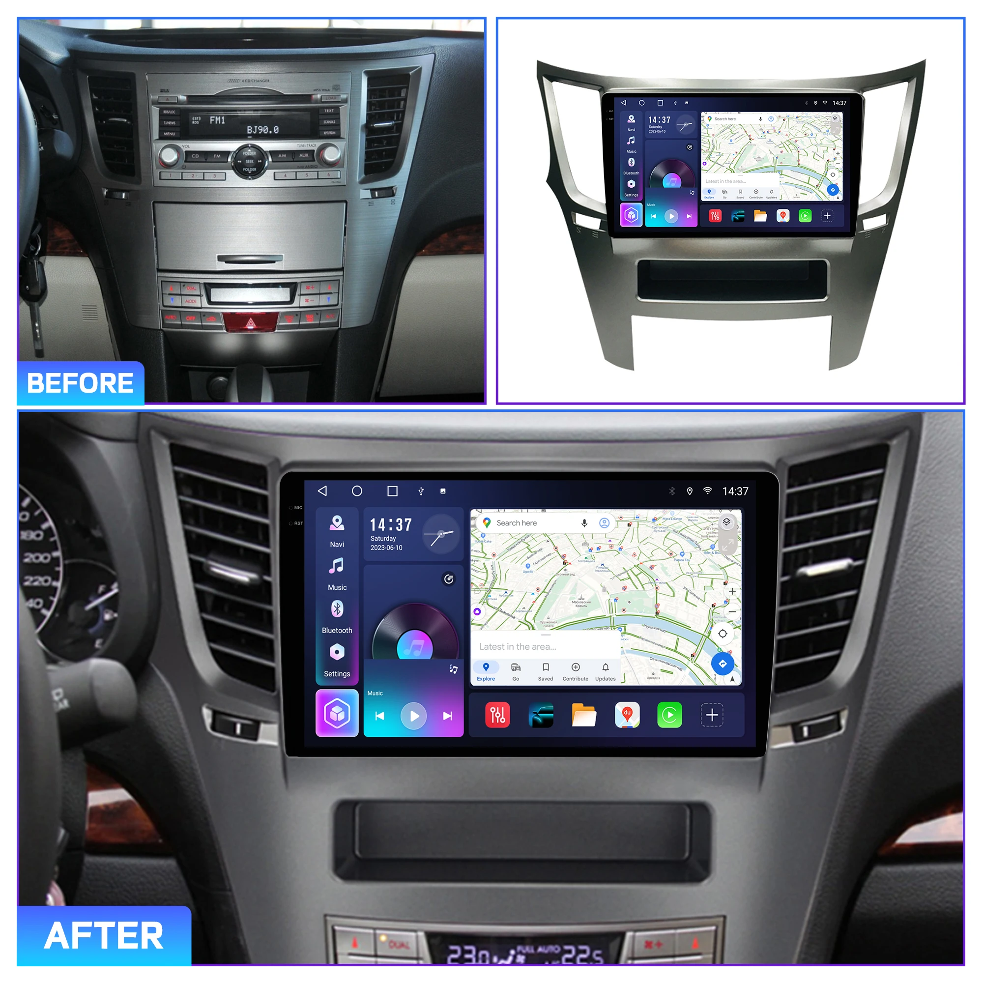 Penhui for Subaru Outback 4 Legacy 5 2009-2014 Android Car DVD Multimedia Player Screen Audio 2 Din DSP Bluetooth CarPlay Radio