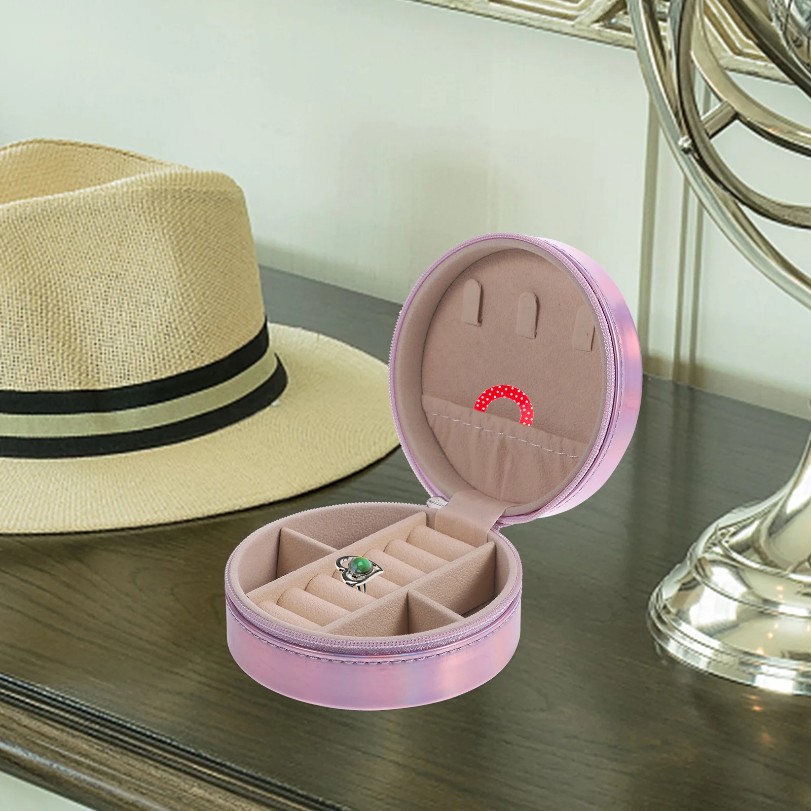

Jewelry Box Portable ganizer Lightweight Compact Storage Earrings Rings Holder Stylish Classic Design Jewelry Packaging