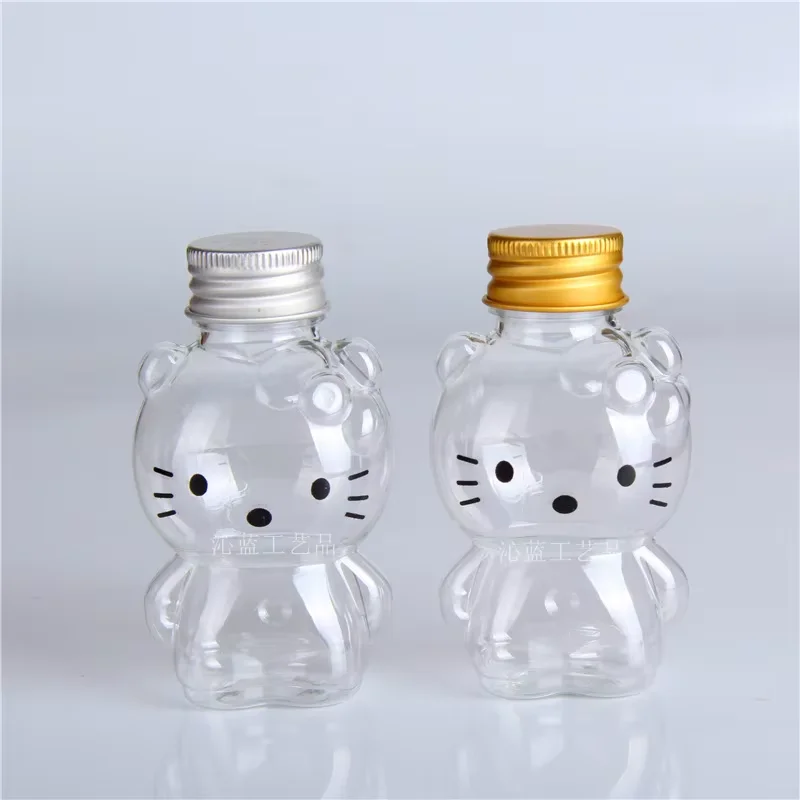 

70ml Hello Kitty Bottle Cartoon Kt Couple Gift Girl Supplies Plastic Candy Sealed Bottle Children Toy Desktop Ornament Wholesale