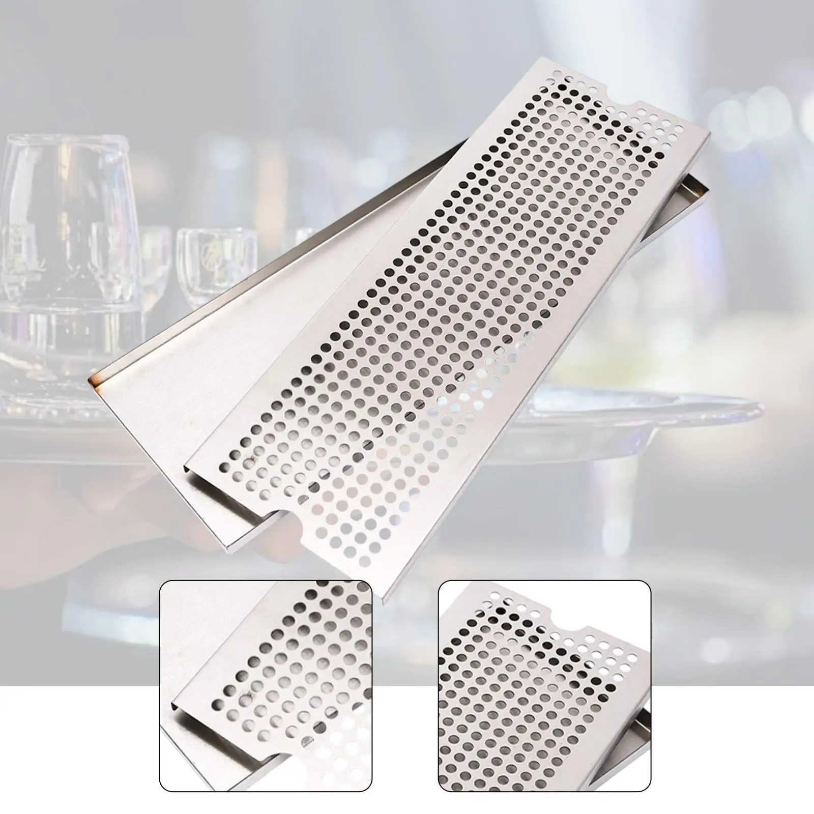 Durable Stainless Steel Beer Drip Tray Water Storage Drainage Plate Rectangle Bottle Trays for Kitchen Home Bar Coffee Machine