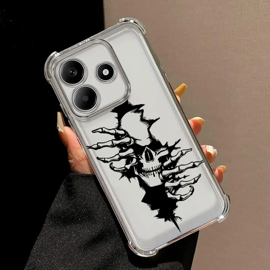 حافظة هاتف جمجمة أنيقة لهاتف Redmi Note 10s 9S 14 Pro Plus 10 Lite 11s 11 12 13 10 Pro غطاء ناعم