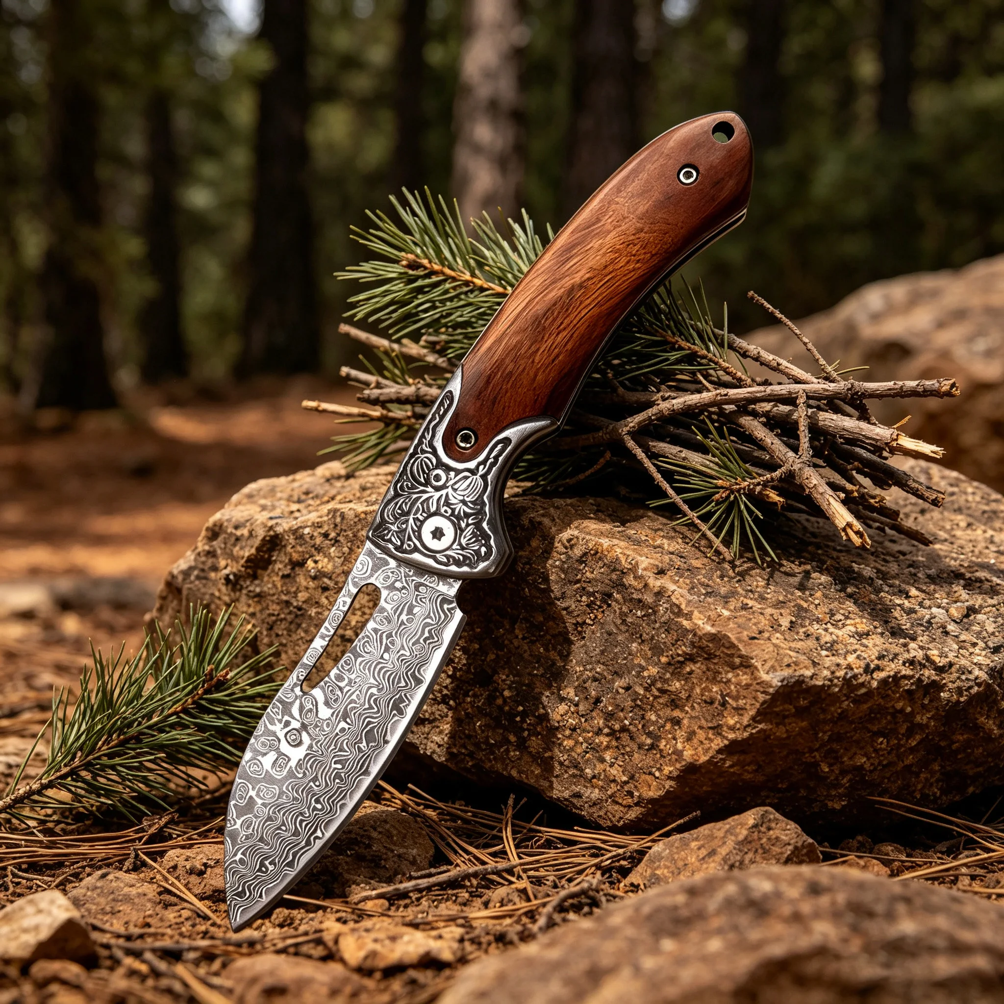 1PC,Folding Knife Damascus Pocket Knife Portable Knife Utility Knife Fruit & Vegetable Paring Knife Camping Tool