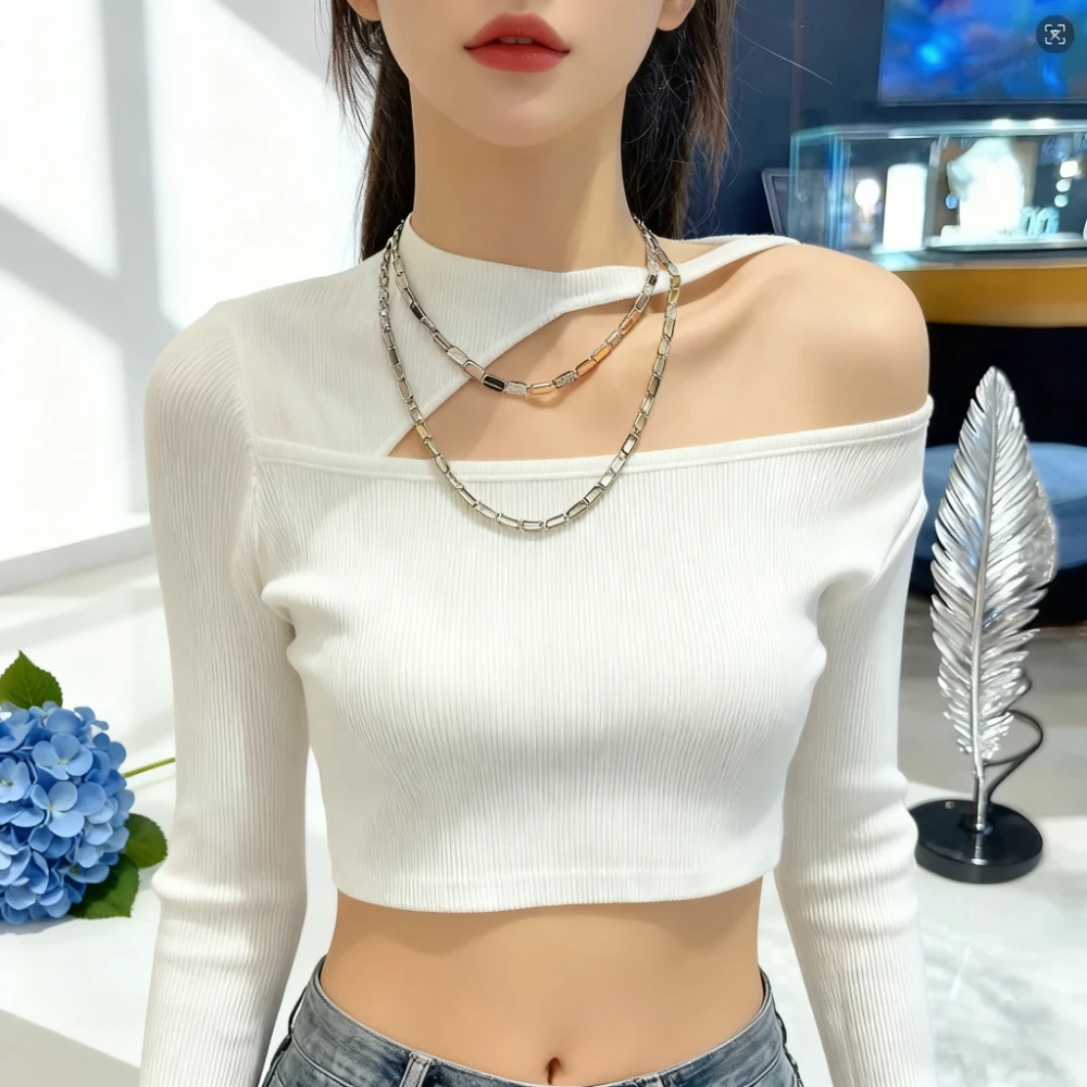 

Premium Jewelry 2025 Beehive Full Diamond Collarbone Chain Necklace Exquisite Adjustable Simple Jewelry for Girls