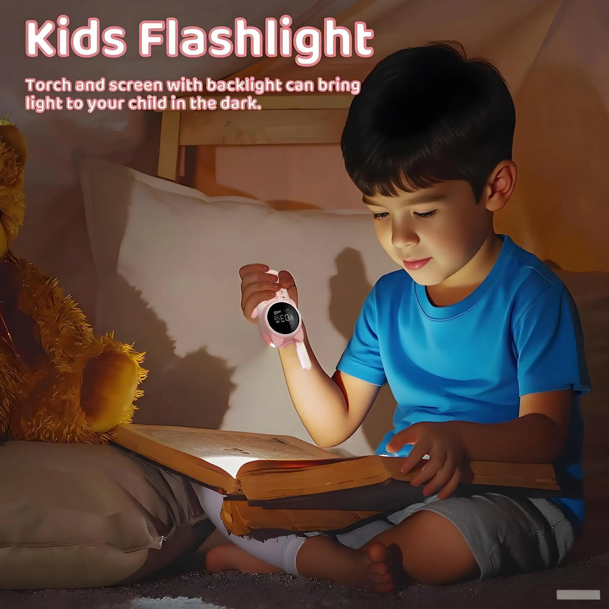 2PCS Kids Walkie Talkies Toy  Rechargeable Battery Flashlight 2 Way Long Range Radio Phone Kids Boys Girls Children Gifts