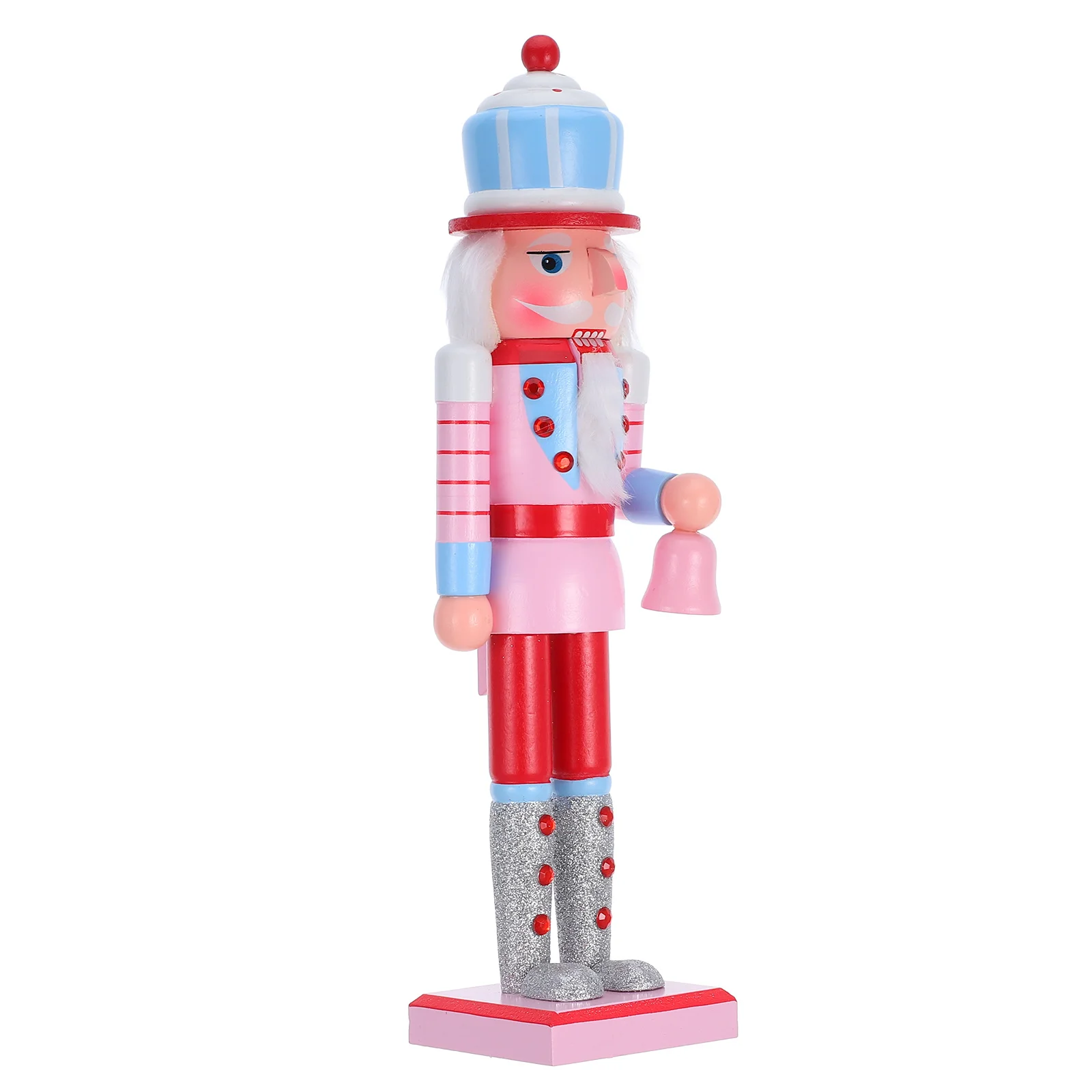 

Pink Candy Color Christmas Nutcracker Wooden Nutcracker Soldier Ornament Holiday Tabletop Decoration Pink Gingerbread Decor