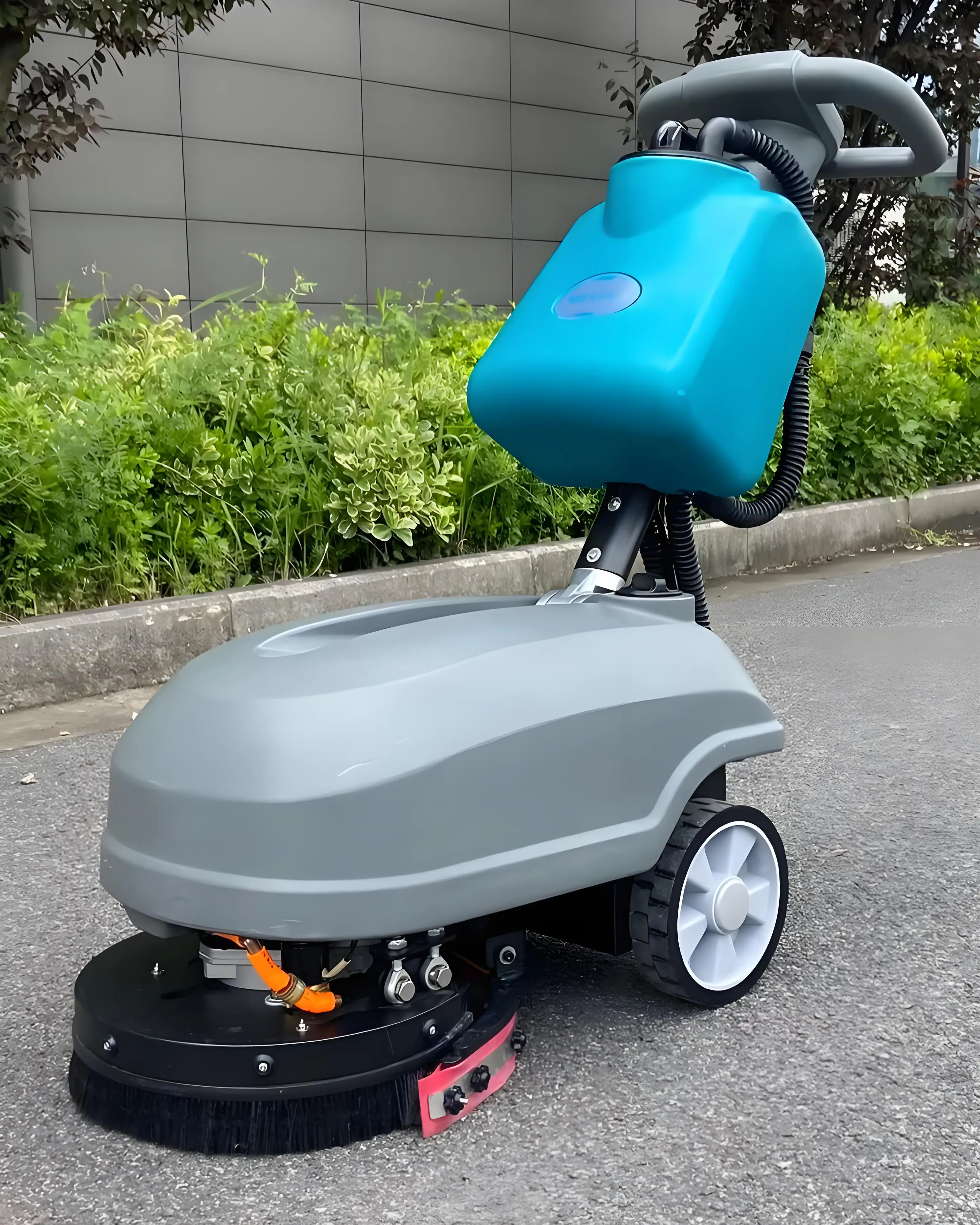 Pure electric small hand pushed home floor scrubber 360 type floor slab floor cleaning machine