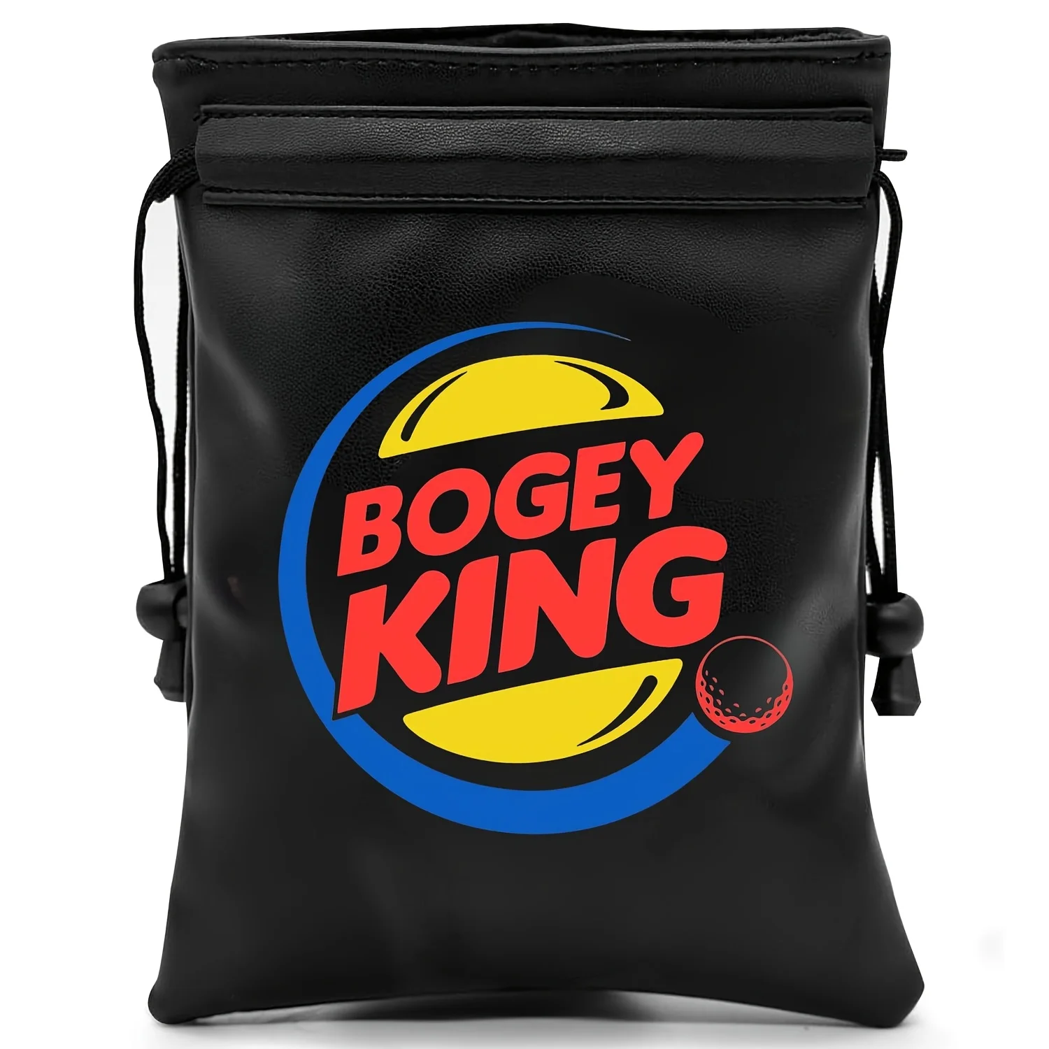 Bogey King Golf Valuables Pouch, PU Leather Golf Tee Pouch with Drawstring Closure  , Golf Accessories for Men Golfers Dad