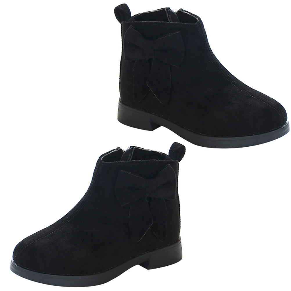 

Children Single Boots Girls Booties Kids Short Ankle Boots Rubber Sole Warm Winter Shoes NonSlip Bottom Casual Shoe Kids