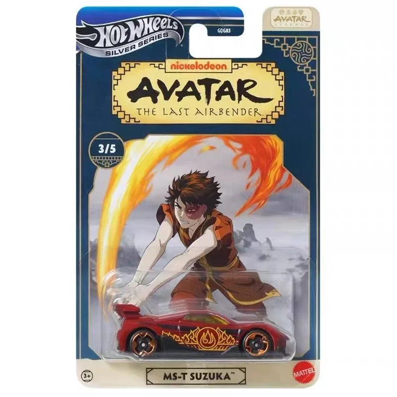รถฮอตวีลส์ ซิลเวอร์ ลาเบลรถโลหะผสม 1:64 รถหล่อแบบสัดส่วน 《อวตาร: แอร์เบนเดอร์คนสุดท้าย》รถรุ่น Gdg83 ของเล่นสะสม