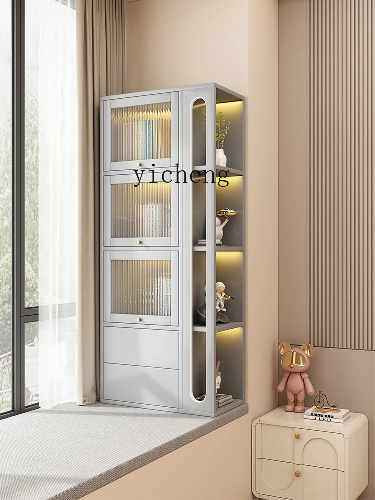 ZK Household Bay Window Storage Cabinet Simple Window Sill Bookcase Sun-Proof Sundries Bedroom Locker Balcony