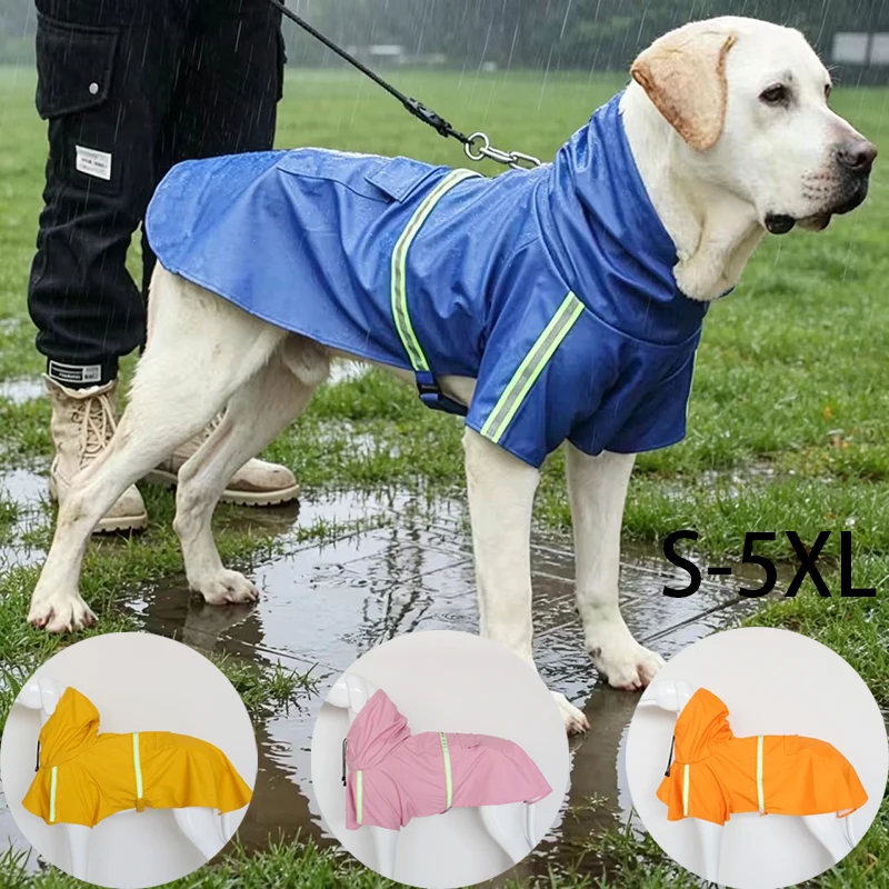 

Large Dog Raincoat Corgi Cloak Style Puppy Waterproof Dog Clothes Reflective Pet Windproof Rainproof Hooded Raincoat for Dog