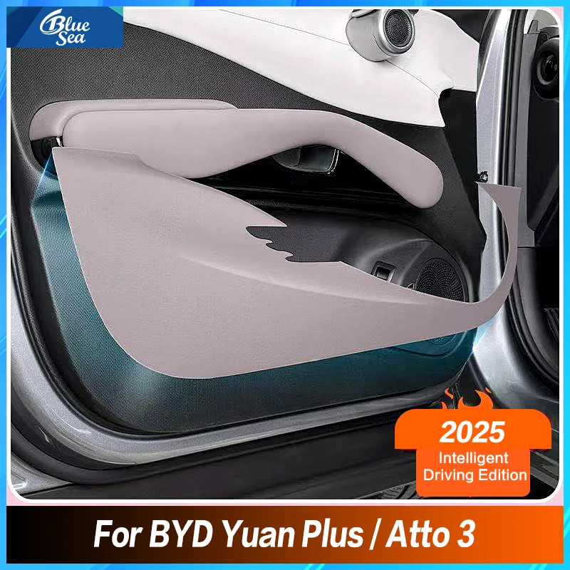 For BYD Yuan Plus Atto 3 2025 Car Door Anti Kick Sticker Door Panel Protective Anti Scratch Pad Interior Decor Accessories