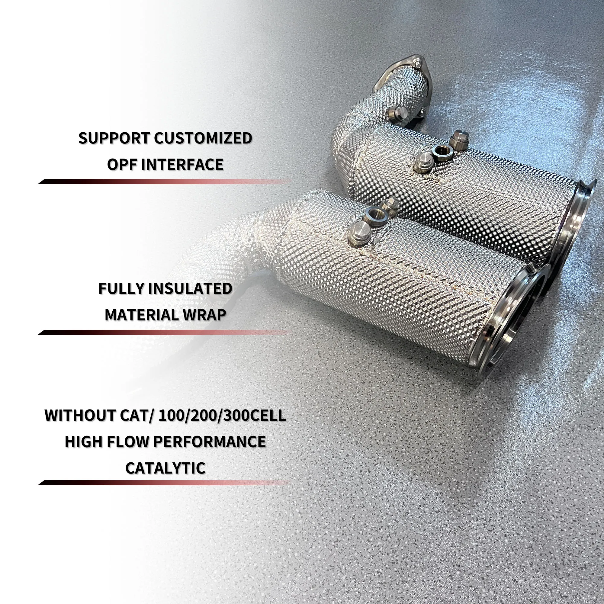 

Vortex High Flow Downpipe Exhaust Header For Lamborghini URUS V8 4.0T 304 Stainless Steel Sports with Heat Shield Downpipe